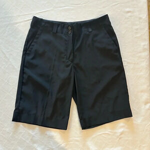 NIKE GOLF Womens DRI-FIT flat front Golf‎ Shorts Black 256862-010 size 6 EUC